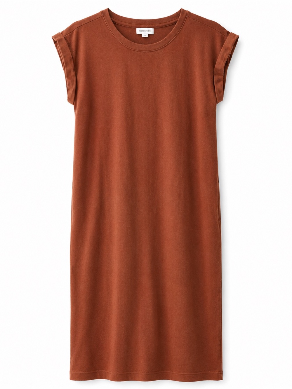 Nordstrom Basic Brown Sleeveless Oversized Tee Dress